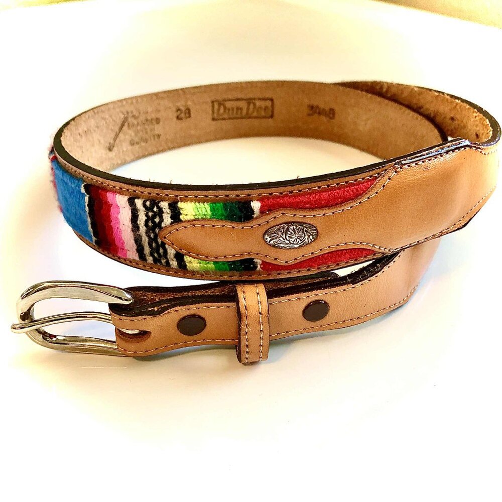 NWT DUNDEE Southwest Native American Leather Concho Belt 28